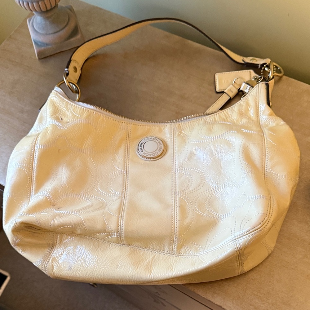 Coach Yellow Patent Leather Hobo Bag